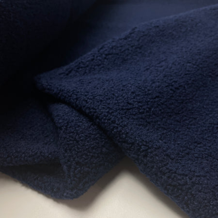 Teddy Stoff Jackenstoff mit Fleeceabseite blau