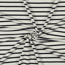 French Terry Sweat Stoff  Streifen blau weiß