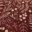 Baumwoll Canvas Stoff winterliches Motiv dunkelrot
