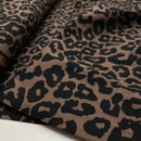 Viskose Stoff mit Stretchanteil Webware Leo Muster braun