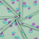 French Terry Stoff Soft Sweat Blumen mint