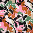 Viskose Stoff Blumen rosa bunt