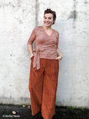 Swafing Autumn Damask Jersey Stoff by Bienvenido Colorido braun
