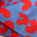 Ilja Fabrik Canvas Baumwolle Stoff Leo Muster Animalprint blau rot
