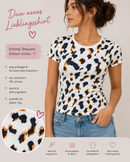Rippjersey Stoff Leo Muster Animal print weiß