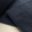 Teddy Boucle Stoff Jackenstoff mit Fleeceabseite dunkelblau