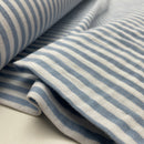 Musselin Double Gauze Baumwolle Streifen hellblau
