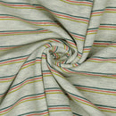 French Terry Sweat Stoff  Streifen grau bunt