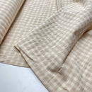 Seersucker Karo Stoff Webware kariert beige