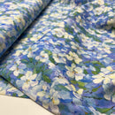 Viskose Stoff mit Stretchanteil Webware Blumen blau