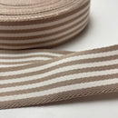 1 Meter Gurtband - 40mm - gestreift beige