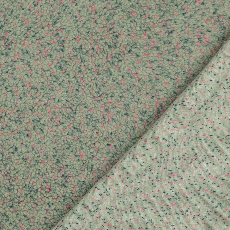 Teddy Tweed Stoff Jackenstoff mint rosa