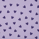 Baumwoll Flanell Stoff Herzen lila
