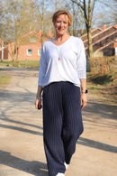 Swafing Landshut Leinen Viskose Stoff Streifen blau