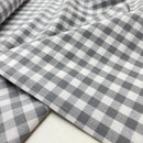 Poppy Checks Baumwolle Stoff kariert grau