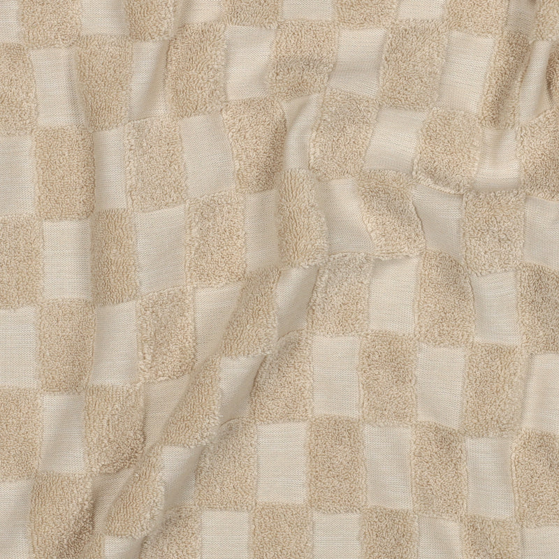 Frottee Jersey Stoff Checks beige
