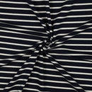 French Terry Sweat Stoff  Streifen blau weiß