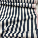Denim Jeans leichte Baumwolle Stoff Streifen blau weiß