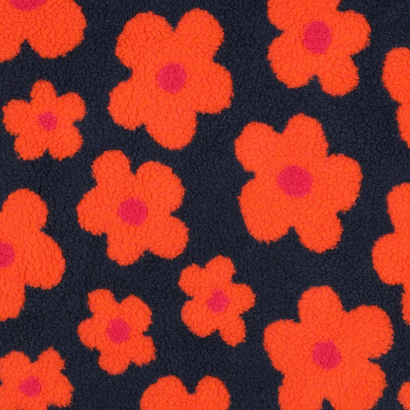 Teddy Stoff Jackenstoff Blumen blau