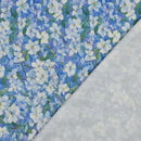 Viskose Stoff mit Stretchanteil Webware Blumen blau