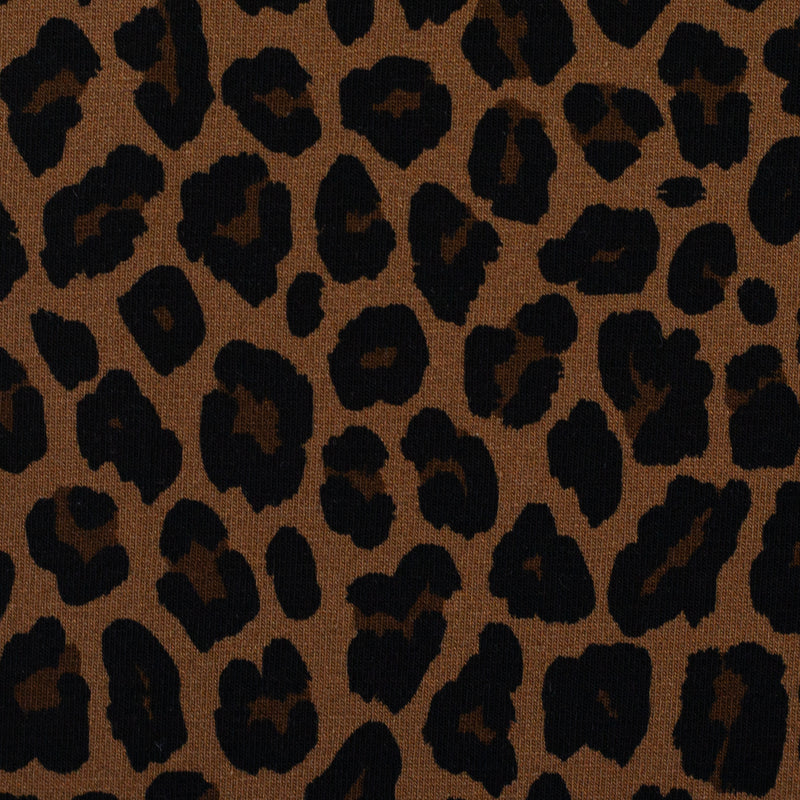 Swafing Theo Jersey Stoff Leo Animalprint braun
