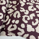 Ilja Fabrik Canvas Baumwolle Stoff Leo Muster Animalprint aubergine creme