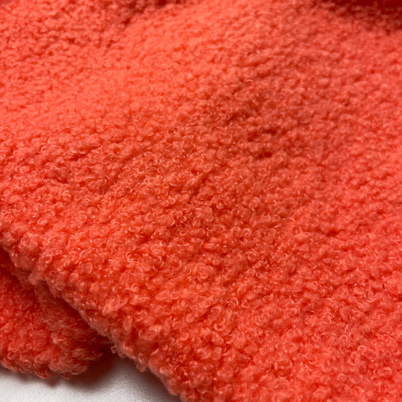 Teddy Stoff Jackenstoff mit Fleeceabseite hellorange