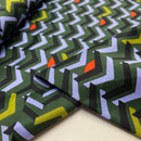 Cotton Satin Baumwolle Muster oliv