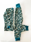 Swafing Polar Playtime French Terry Sweat Stoff by Bienvenido Colorido petrol