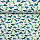 Jersey Stoff Dinosaurier weiß