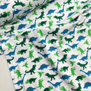 Jersey Stoff Dinosaurier weiß