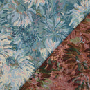 Gobelin Stoff Blumen Muster blau