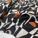 Leinen Viskose Stoff Muster schwarz braun