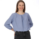 Papierschnittmuster Studio Schnittreif Schlupfbluse mit Kellerfalte Frau Suki