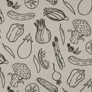 Canvas Baumwolle Stoff Gemüse beige