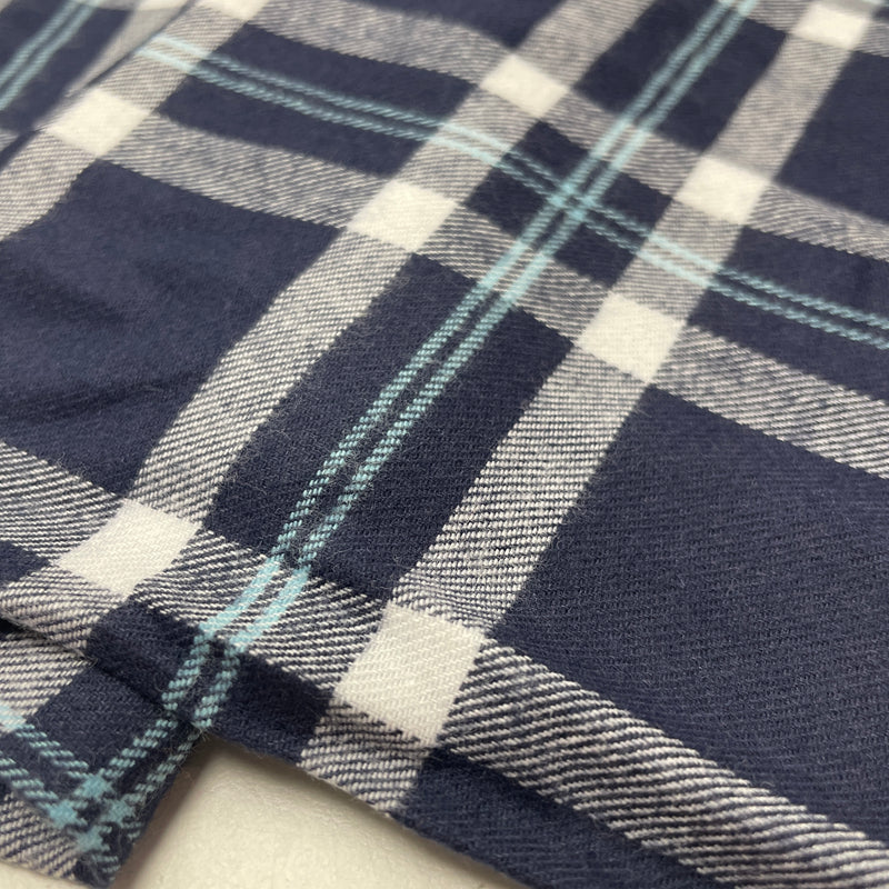 Baumwoll Flanell Stoff Swafing Yukon blau kariert