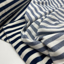 Nicki Jersey Stoff gestreift blau weiß