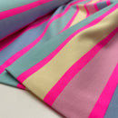 French Terry Sweat  Stoff Streifen neon pink bunt