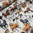 Swafing Tim Baumwolle Stoff Pferde beige