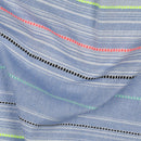 Baumwolle Stoff garngefärbt Streifen neon blau