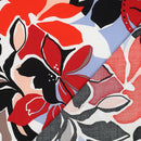 Viskose Stoff Blumen rot bunt