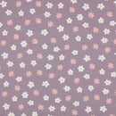 Poppy Ducks and Flowers Jersey Stoff Blumen mauve