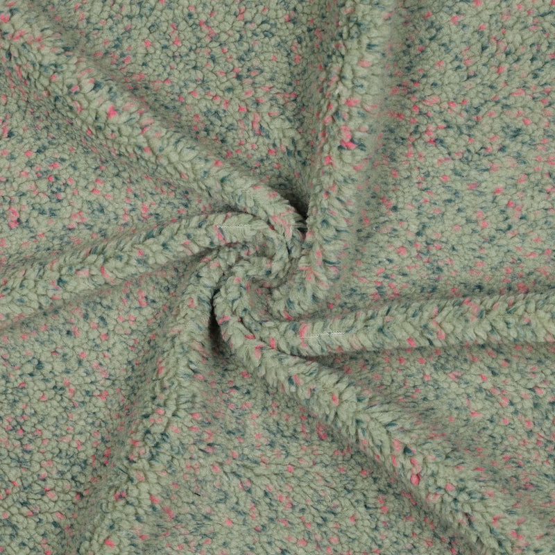 Teddy Tweed Stoff Jackenstoff mint rosa