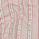 Musselin Double Gauze Baumwolle kariert Blumen rosa