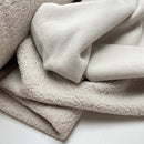 Teddy Boucle Stoff Jackenstoff mit Fleeceabseite greige