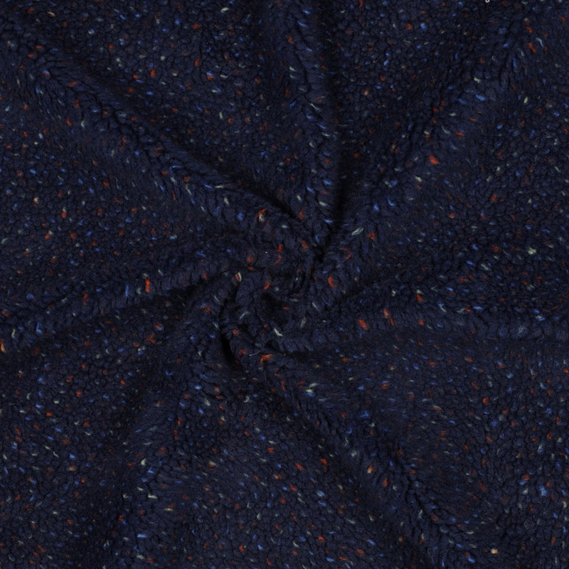Teddy Tweed Stoff Jackenstoff dunkelblau