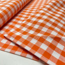 Baumwolle Webware Stoff Karo kariert orange weiß