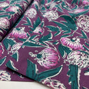 Handgefertigte Batik Baumwolle Blumen lila