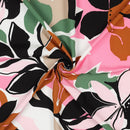 Viskose Stoff Blumen rosa bunt