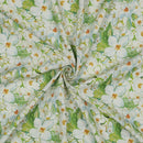 Viskose Digital Stoff Blumen Muster grün